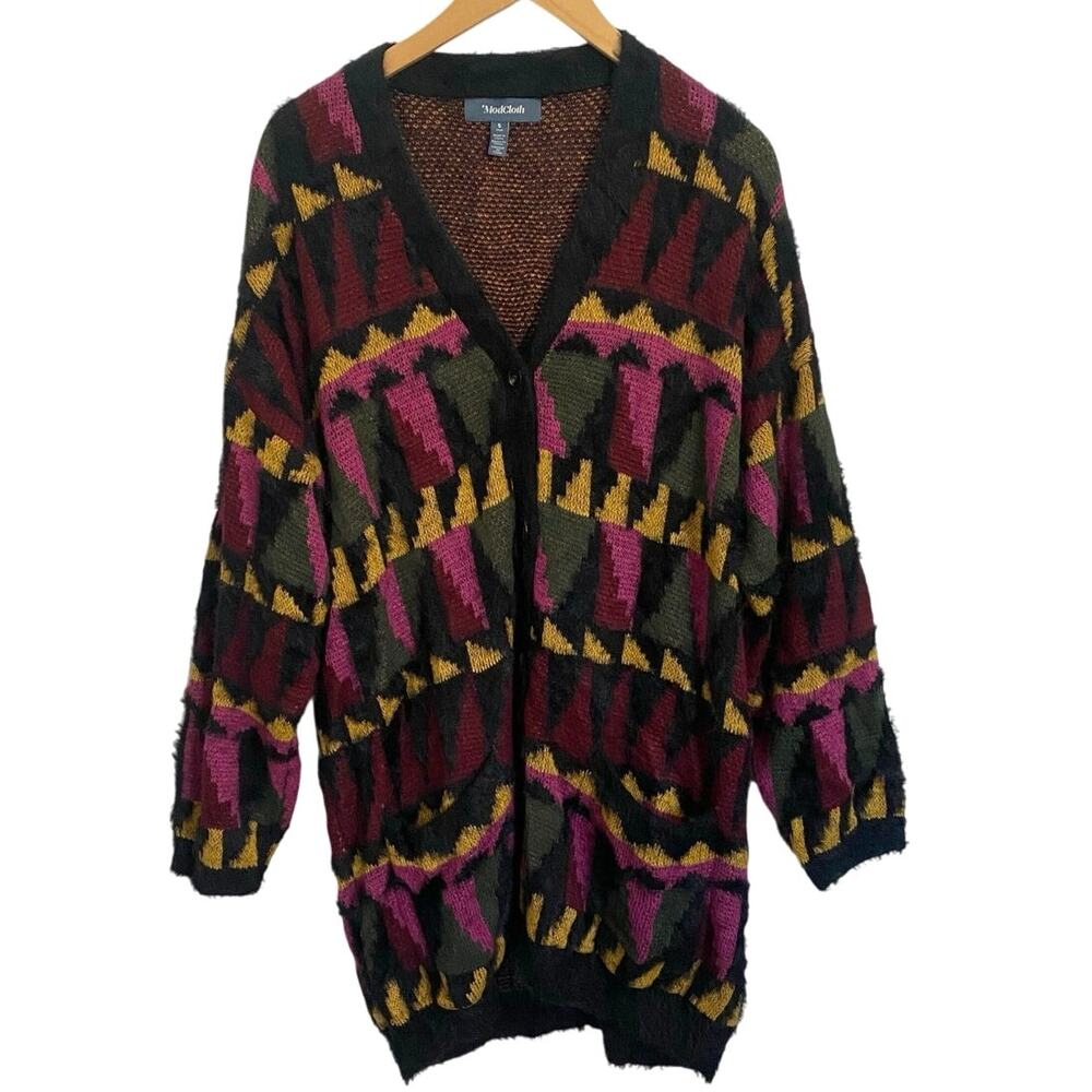ModCloth Sweater Putting The Pieces Together Womens Size Small oversized chunky